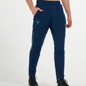 Under Armour Mens Size 1357201 408 Project Rock Blue Knit Track Pants Pockets